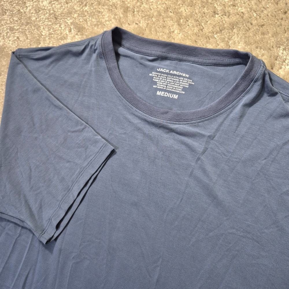 Jack Archer Shirt Mens Medium Blue Anytime Tee Modal Performance Stretch Minimal